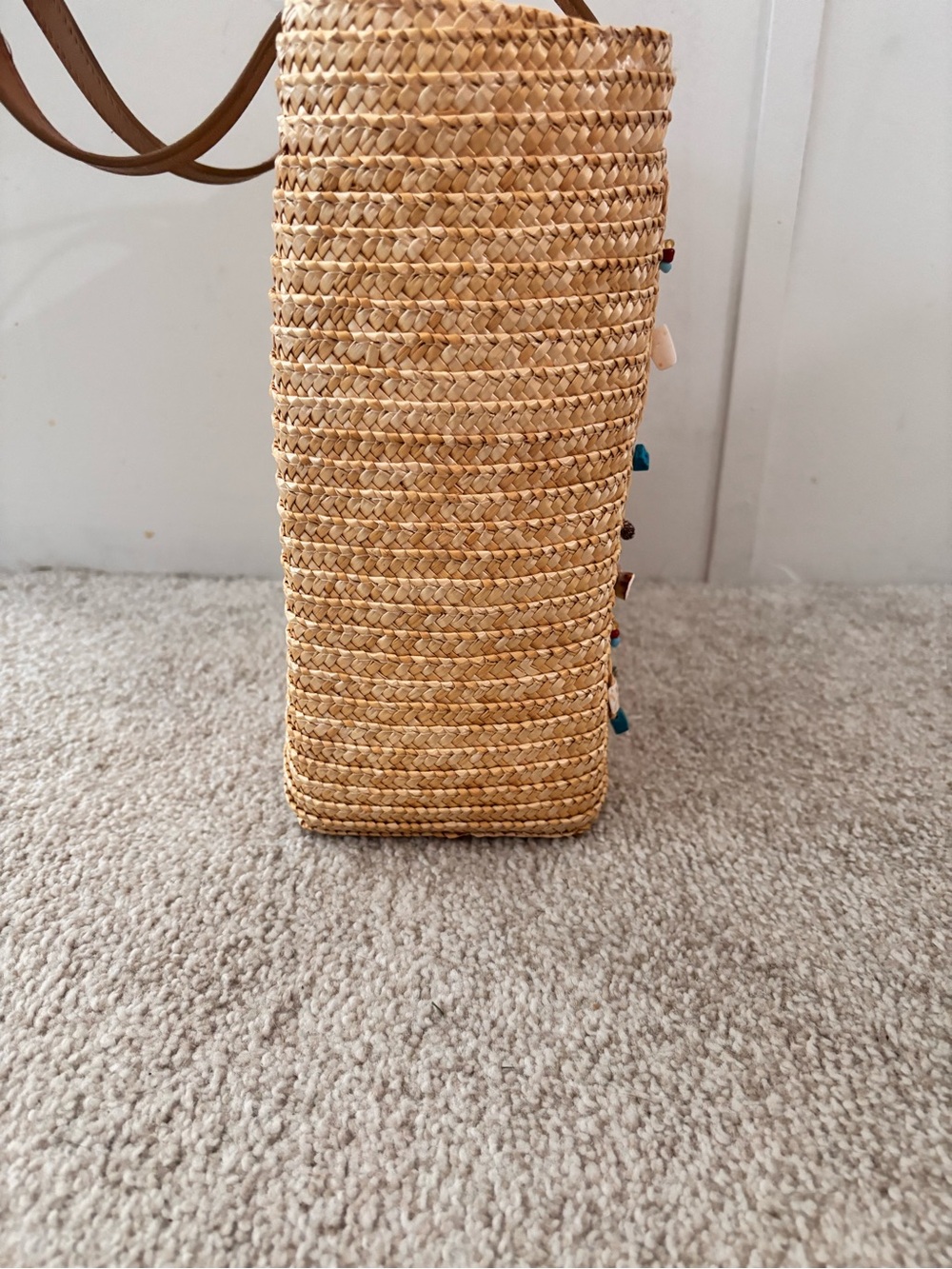 Capelli NY Straworld Inc. Hand-painted Beach Lighthouse Ocean Straw Bag EUC - Picture 11 of 13